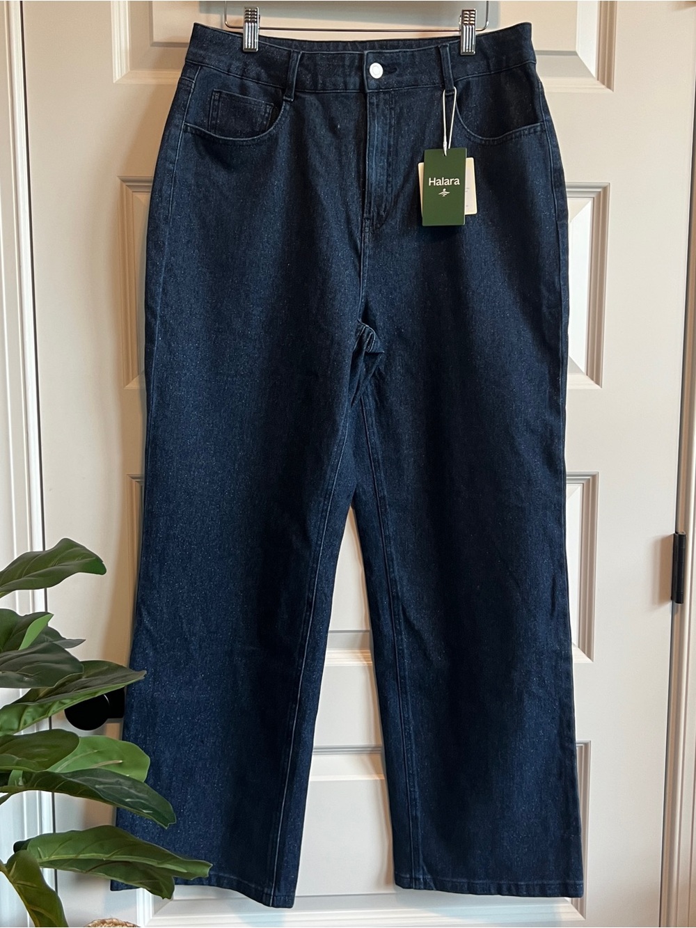 HALARA Wide Straight Leg Stretch Jeans Large NWT